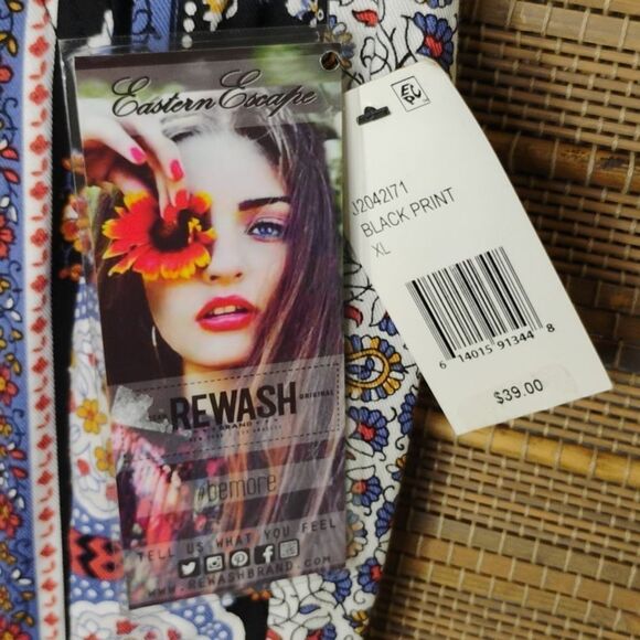 Women's XL Rewash Casual Jogging Pants Soft Loud Print NWT - Picture 5 of 7